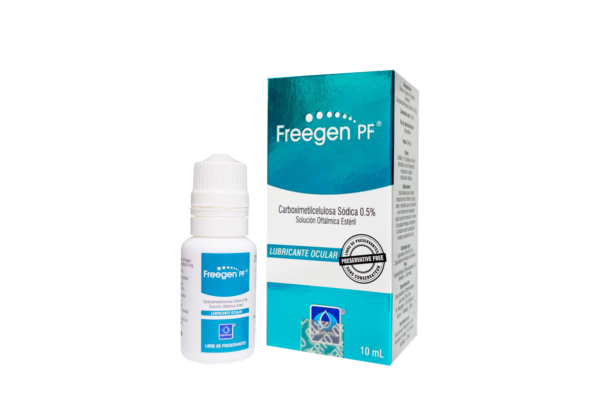 Solución Oftálmica Esteril Lubricante Ocular Freegen Libre de Preservantes 10 ml