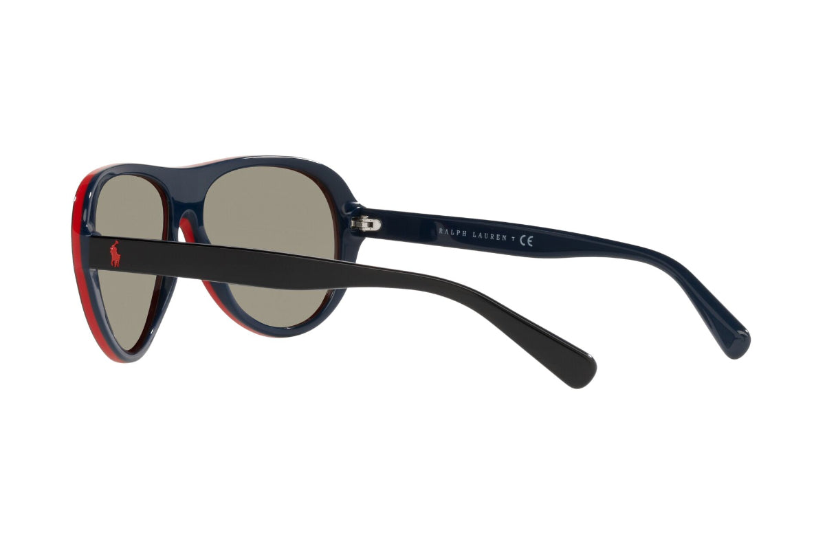 Lentes de Sol Shiny Black Red Navy Polo Ralph Lauren