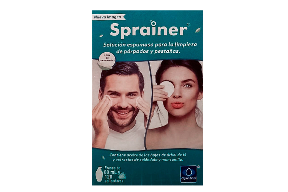 Solución Espumosa para Limpieza de párpados y pestañas 80ml con 120 aplicadores Sprainer